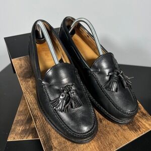 Polo Ralph Lauren Penny Loafers Mens 9 D Black Leather Tassel Booth Calfskin VTG